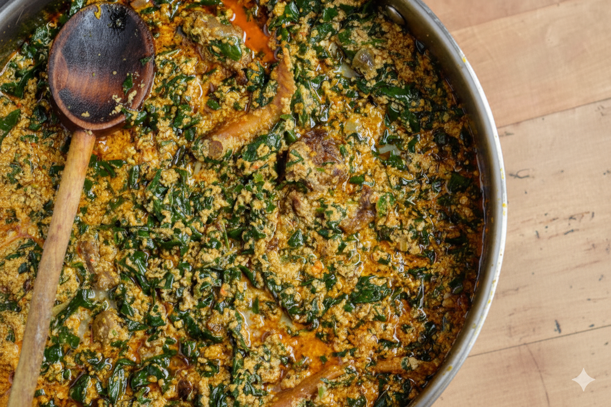 Sauce épinard pistache - Plat végétarien cuisine béninoise